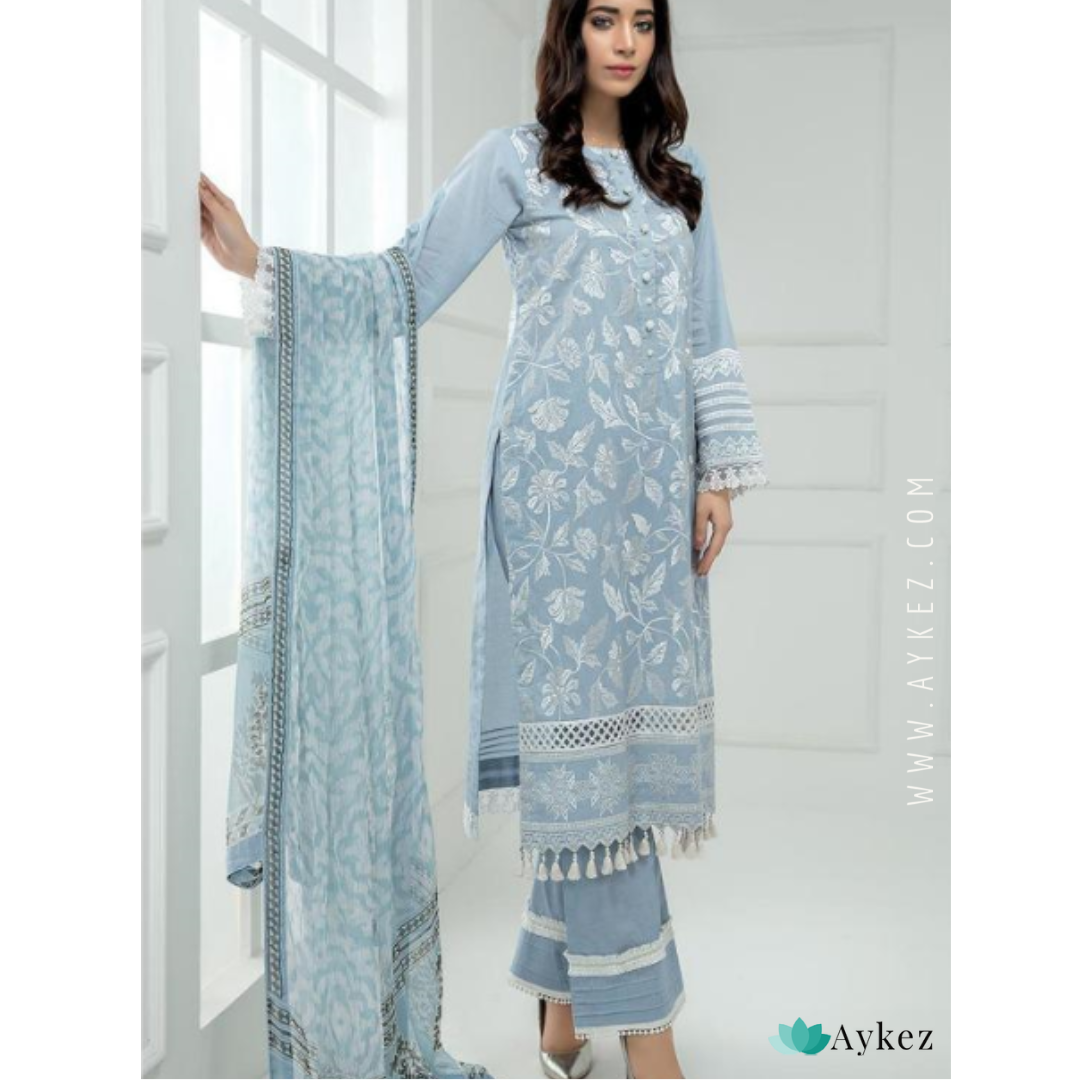 Lucknowi Chikankari Suit Fabric