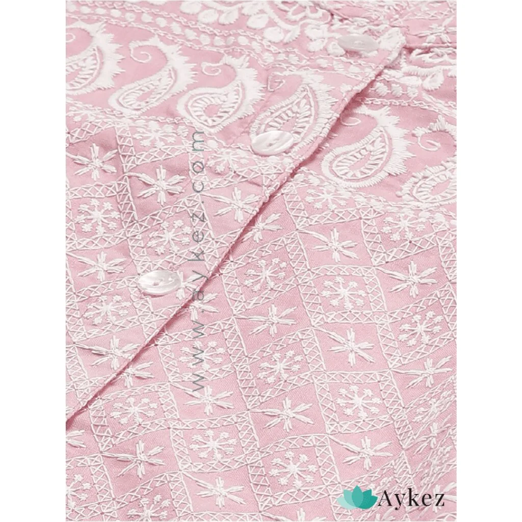 Pink Chikankari Kurta With Palazzo 2