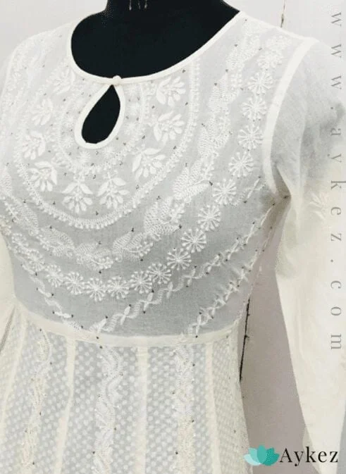 Pure Cotton Hand Embroidered Anarkali #01
