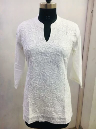 Cambric 60's Double Layered Chikankari Top Kurti