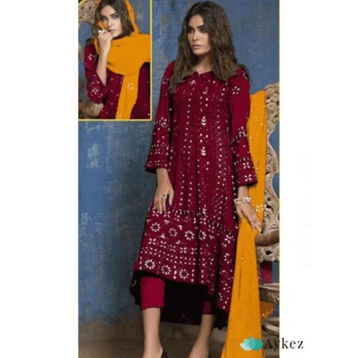 Georgette Chikankari Suit With Mirror Work Set 03
