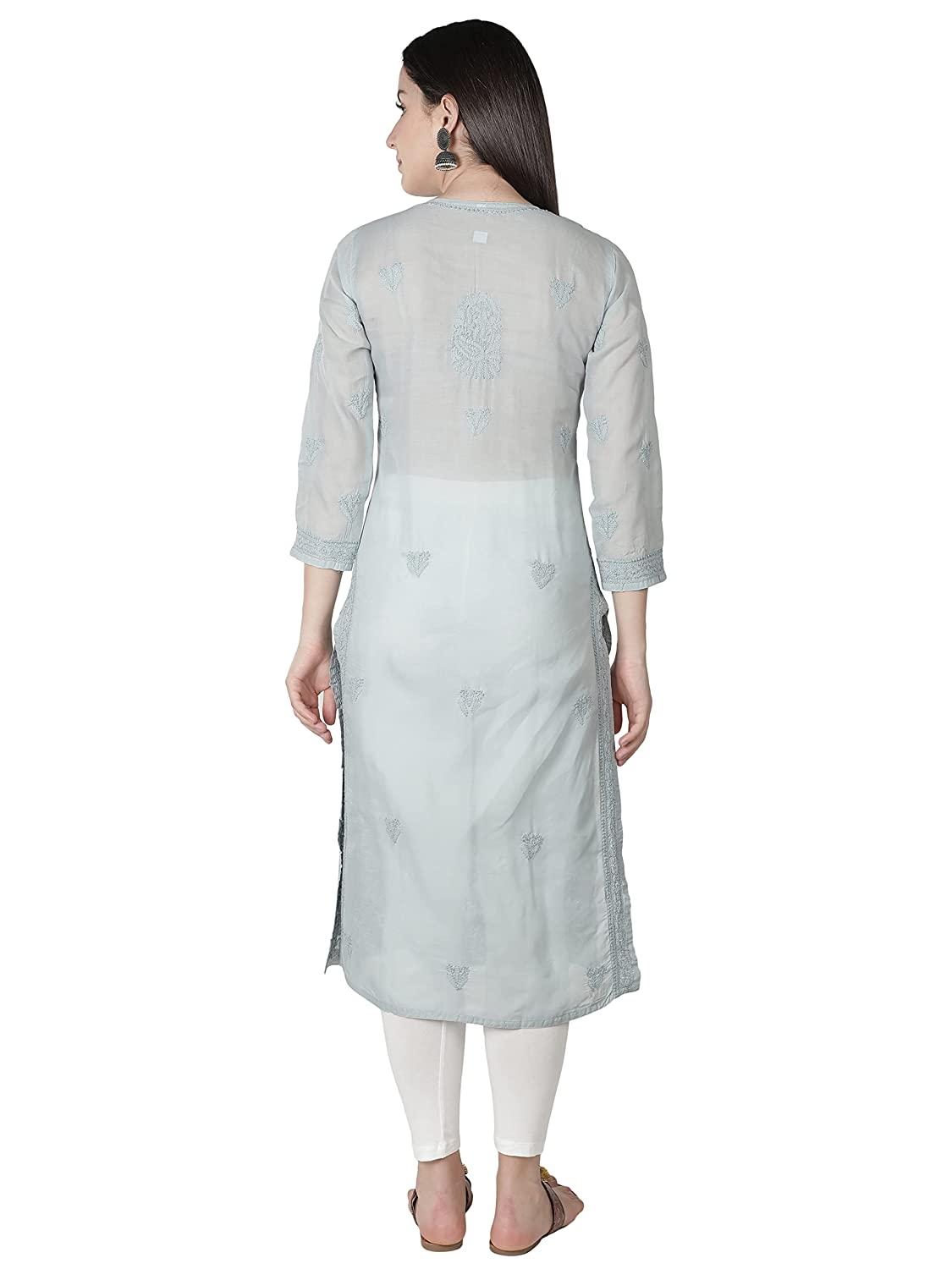 Buy online White Embroidered Straight Kurta from Kurta Kurtis for Women by  Seva Chikan for 1959 at 25 off  2023 Limeroadcom